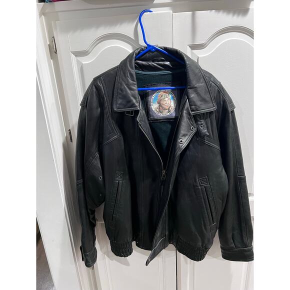 Durkee’s Express Flight Jacket XXL Black Leather Bomber Aviator Vintage Heavy - Picture 3 of 16